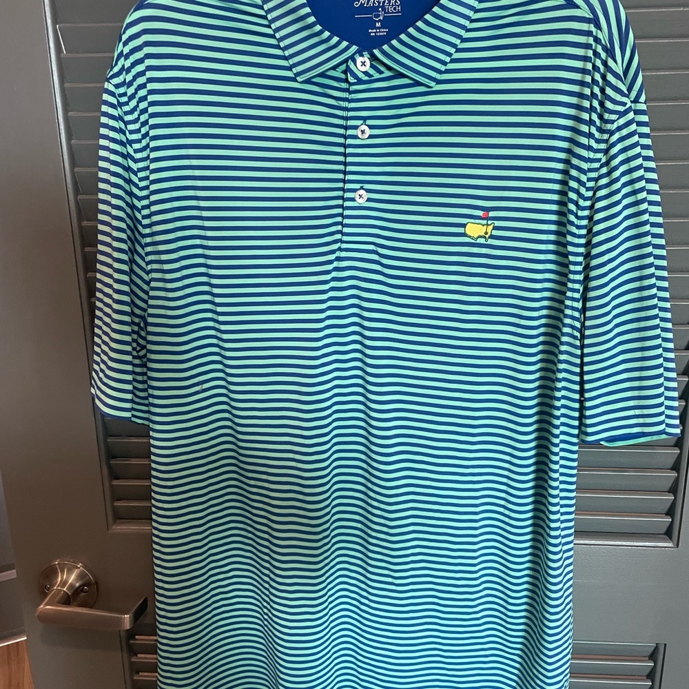 Masters Blue and Green Striped Polo Shirt